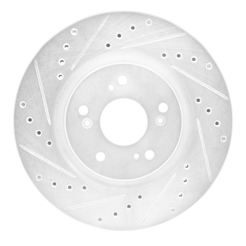 Acura NSX Brake Rotor (1) - Rear Left - R1 Concepts - Drilled & Slotted - Silver - `97-`05 Acura NSX Brake Rotor (1) - Rear Left - R1 Concepts - Drilled & Slotted - Silver - `97-`05